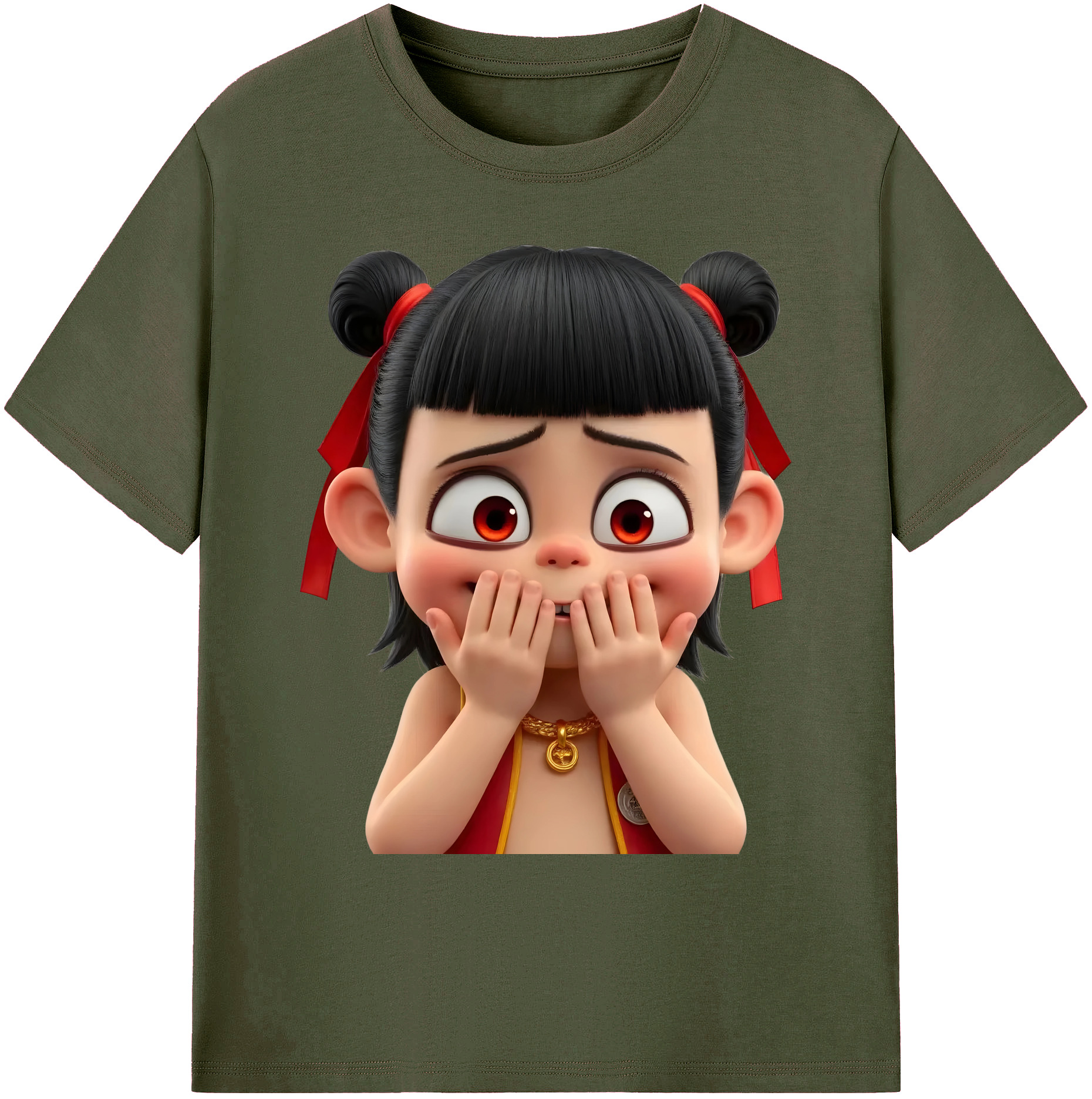 （画像用） Ne Zha 2 ナタ 魔童の大暴れ 綿100％ メンズ半袖Tシャツ｜肌触りやわらか＆通気性